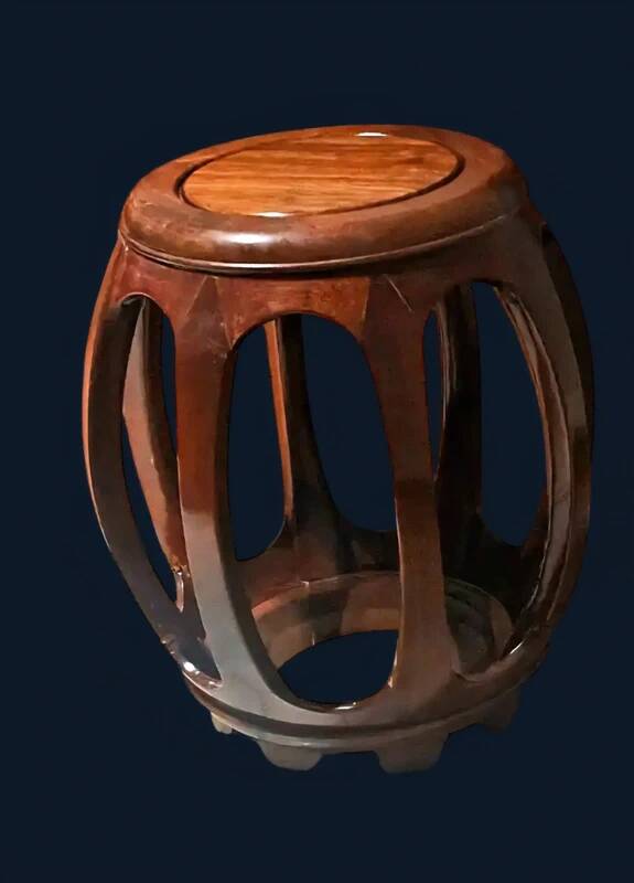 Tabouret guéridon en bois massif palissandre (sheesham), table d’appoint ar