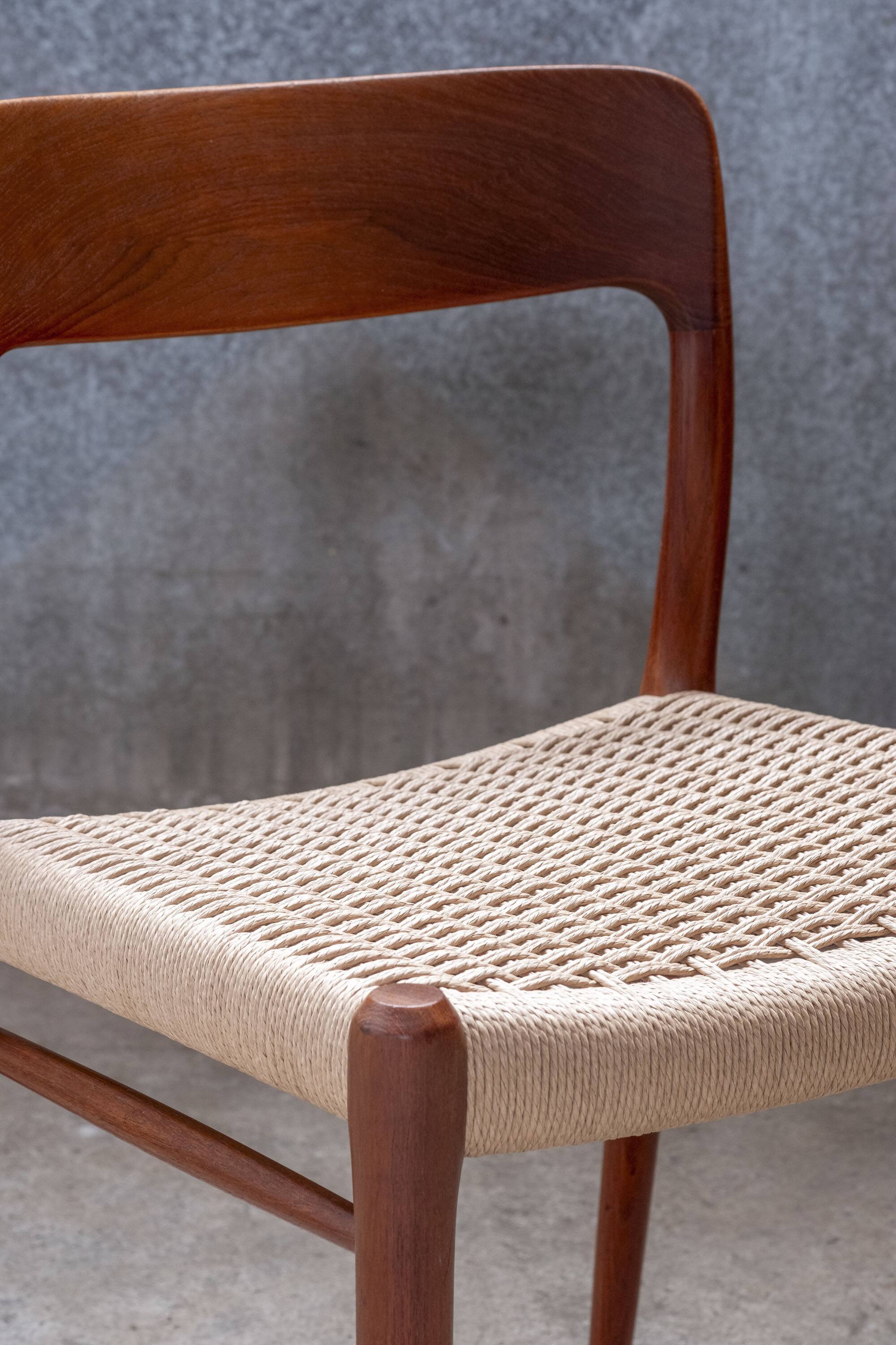 2x Niels O. Møller dining chair in teak Model 75, 1960s Denmark