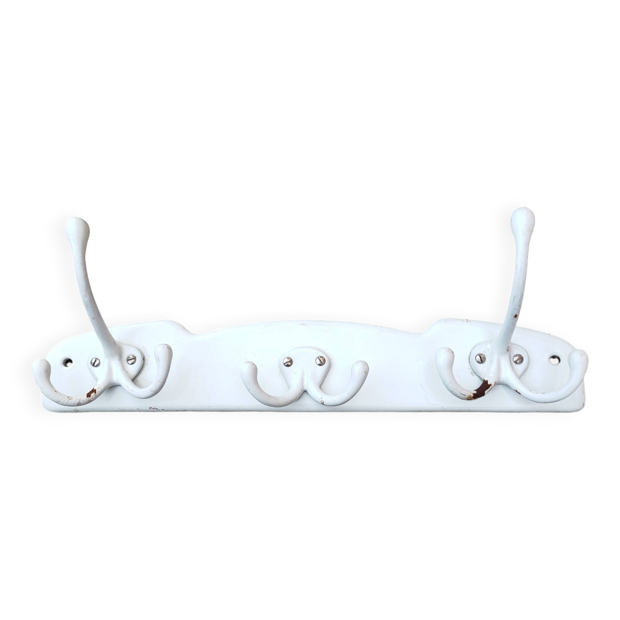 Portemanteau ancien en fonte émaillée