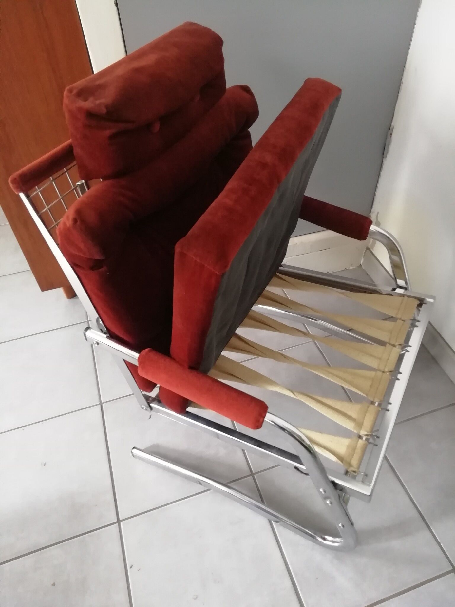 70s velvet armchair