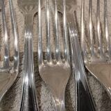 6 silver-plated dessert forks by Christofle, Albi pattern