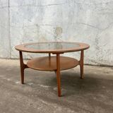 Mid-Century Retro Round Coffee Table by Schreiber 1960