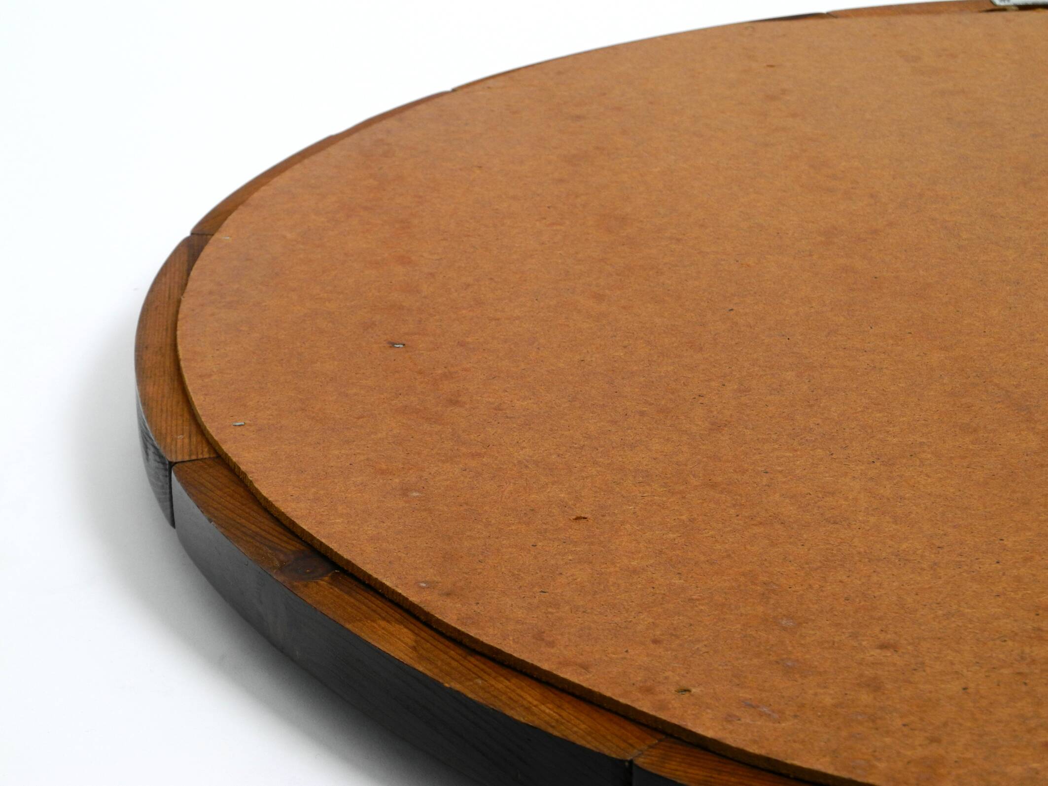 Huge 1970s maritime round pine wood wall mirror from Denmark | ∅ 89cm