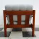 Teak danish chair with light grey upholstery