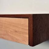 Vintage floating commode in teak and beech wood from the 1960s.