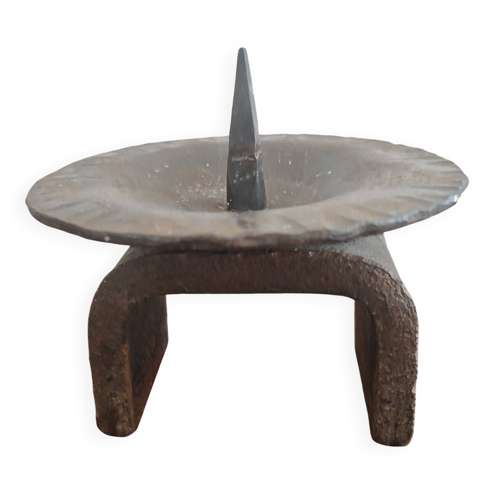 Brutalist cast iron candlestick / candle holder from the '60s.
