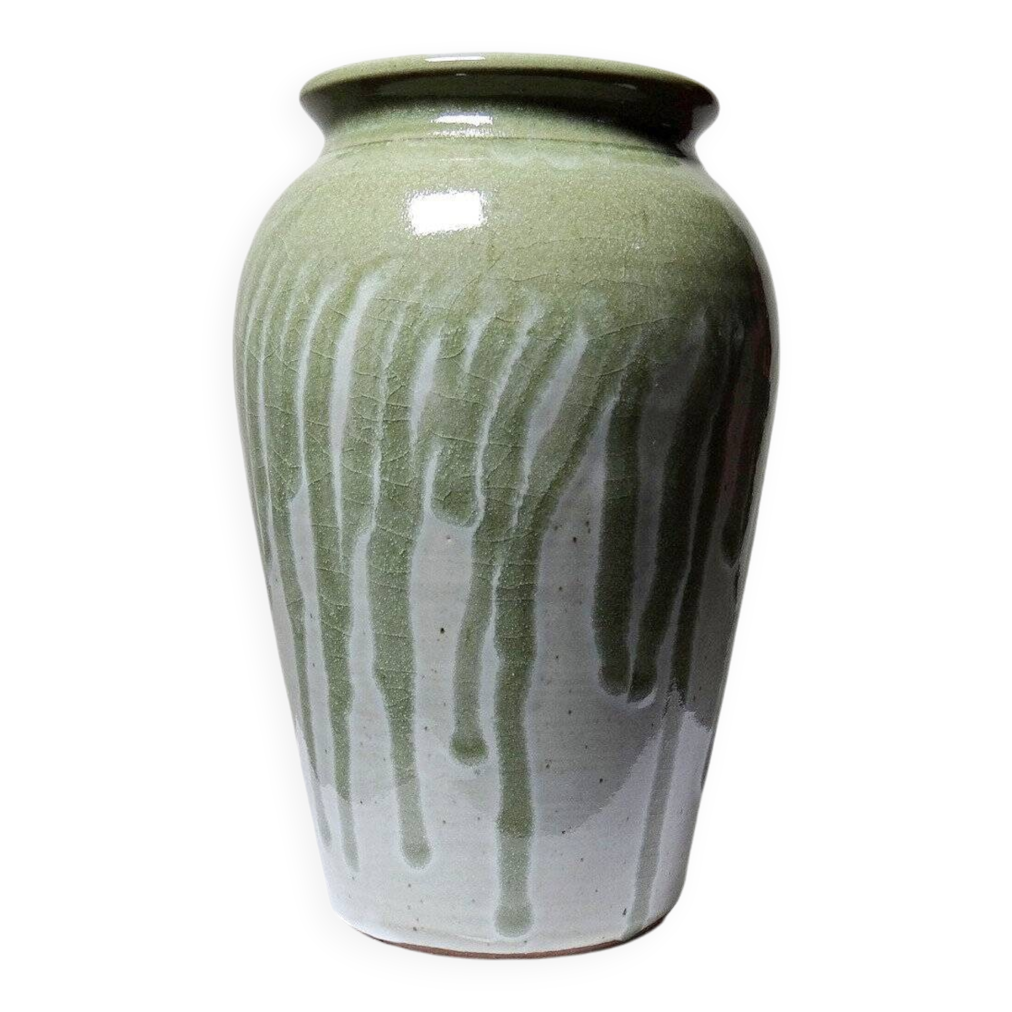 Wabi-Sabi Modernist Vase, Handcrafted Stoneware with Vintage Ash Glaze