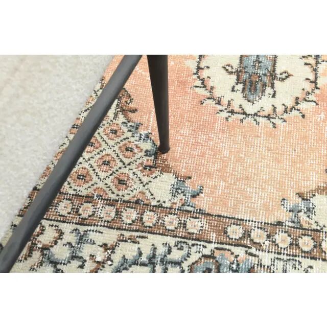 1970s Turkish Oushak Handmade Wool Cotton Orange Runner Rug 73x192
