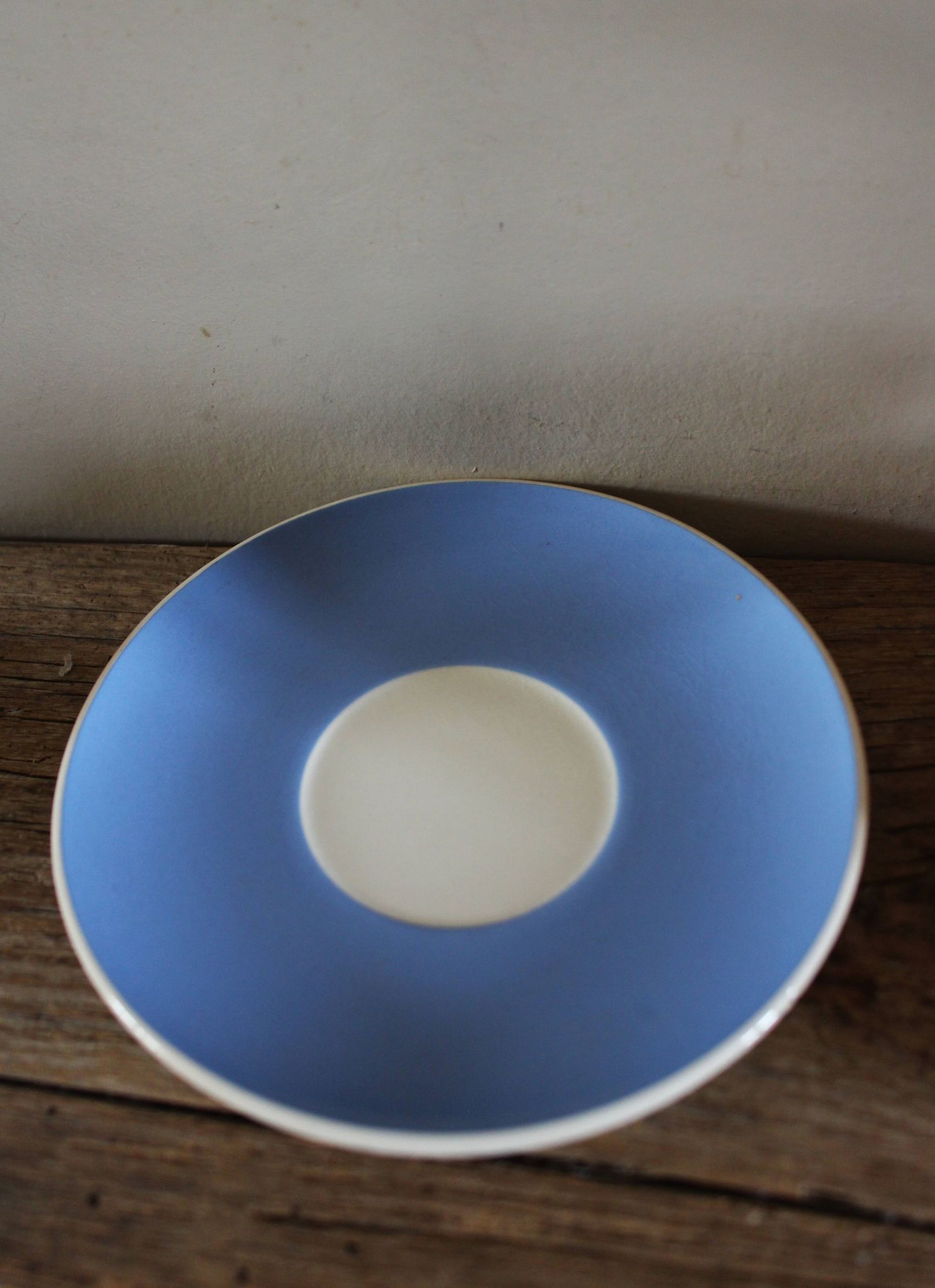 2 coffee cups and saucers pink Digoin Sarreguemines blue Villeroy Boch