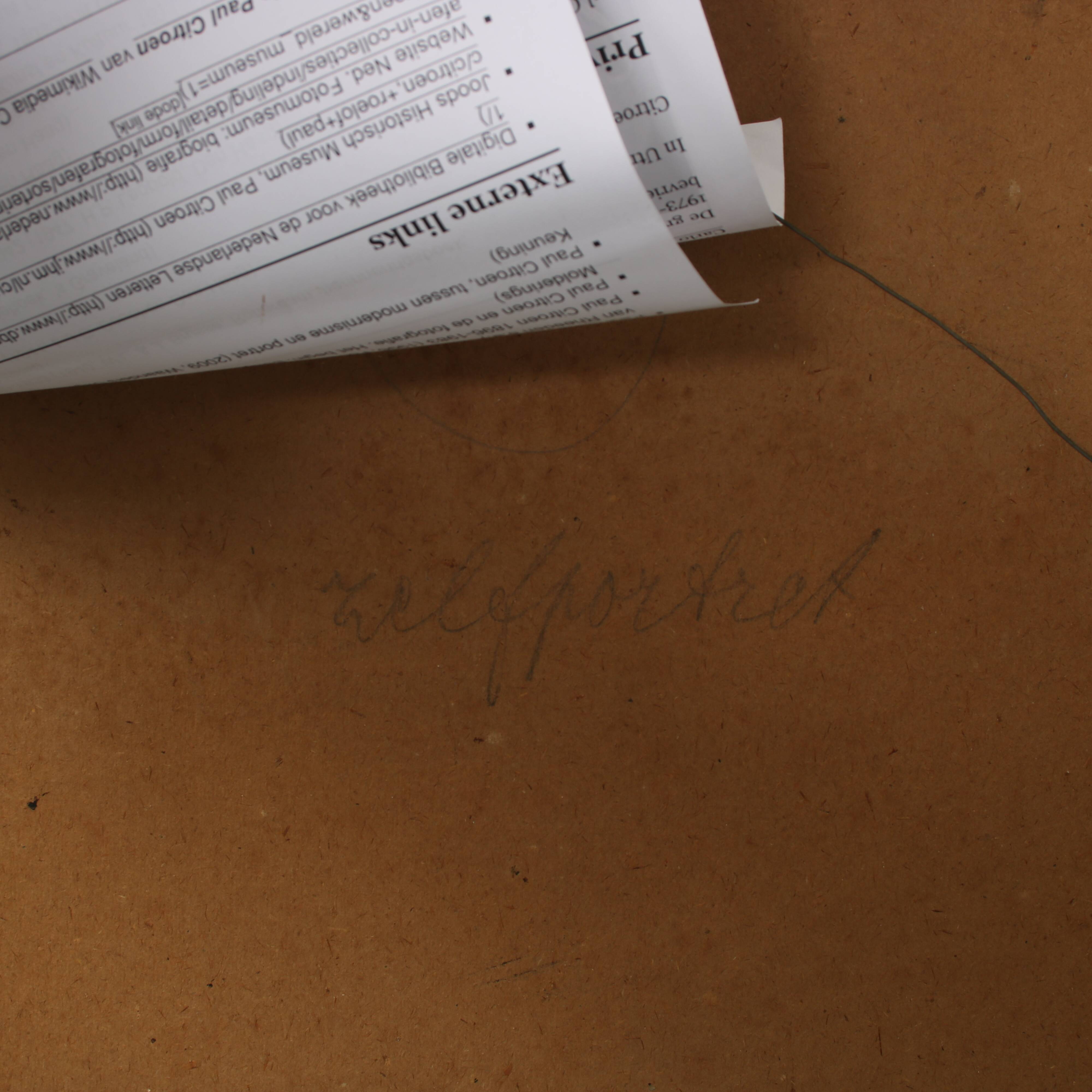 Signed oil painting “Zelfportret” by Paul Citroen, the Netherlands, 1965