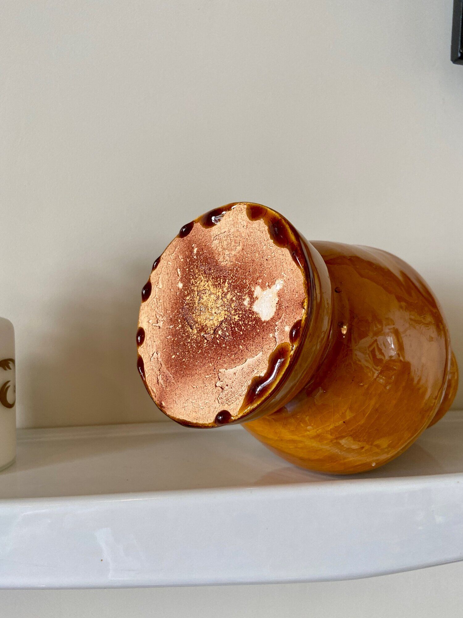 Ochre glazed ceramic vase