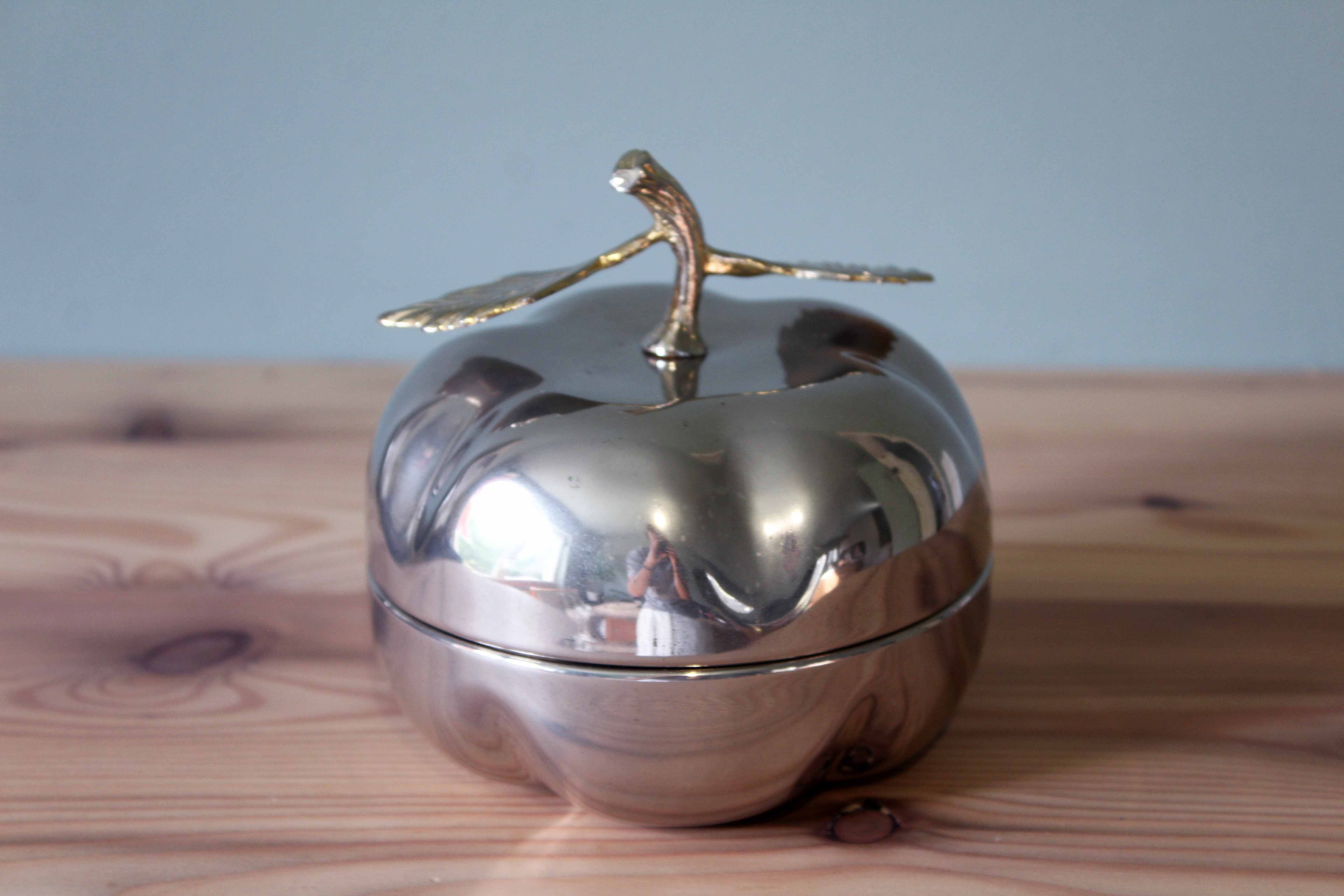 Vintage silver-plated and brass bonbonnière