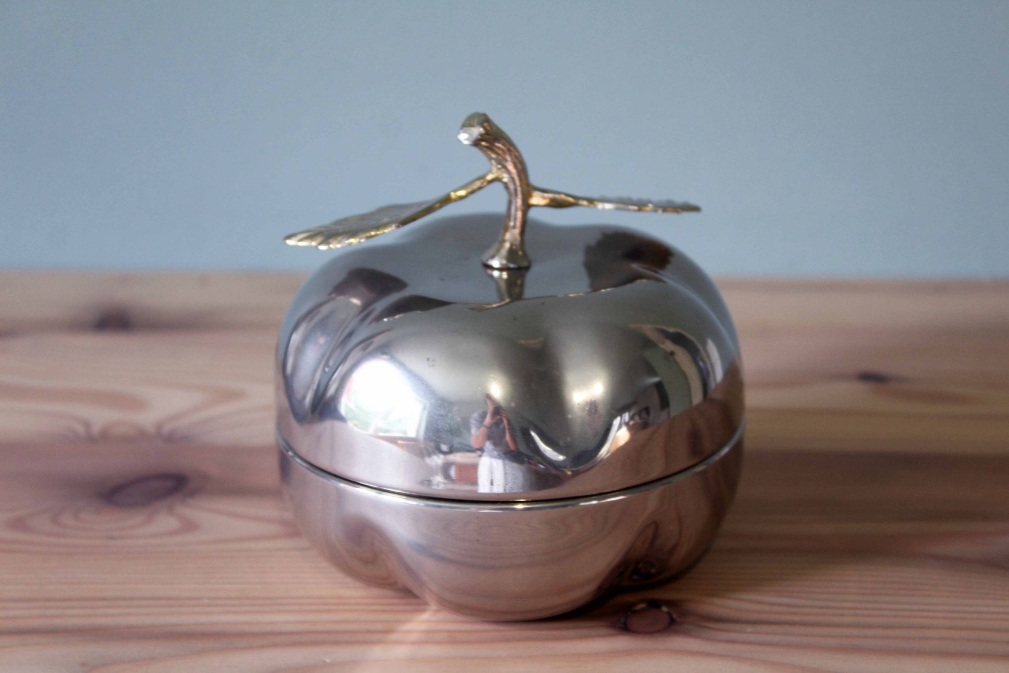 Vintage silver-plated and brass bonbonnière