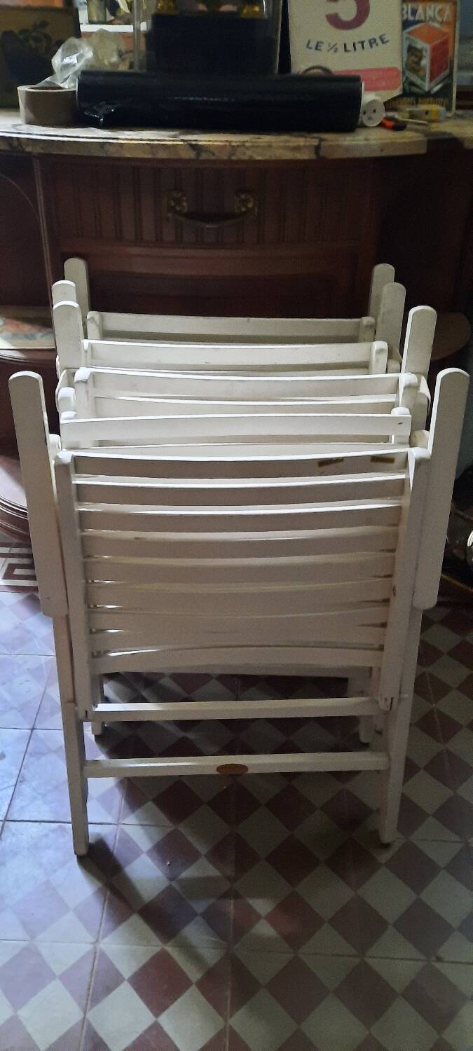 4 R Gleizes folding garden armchairs