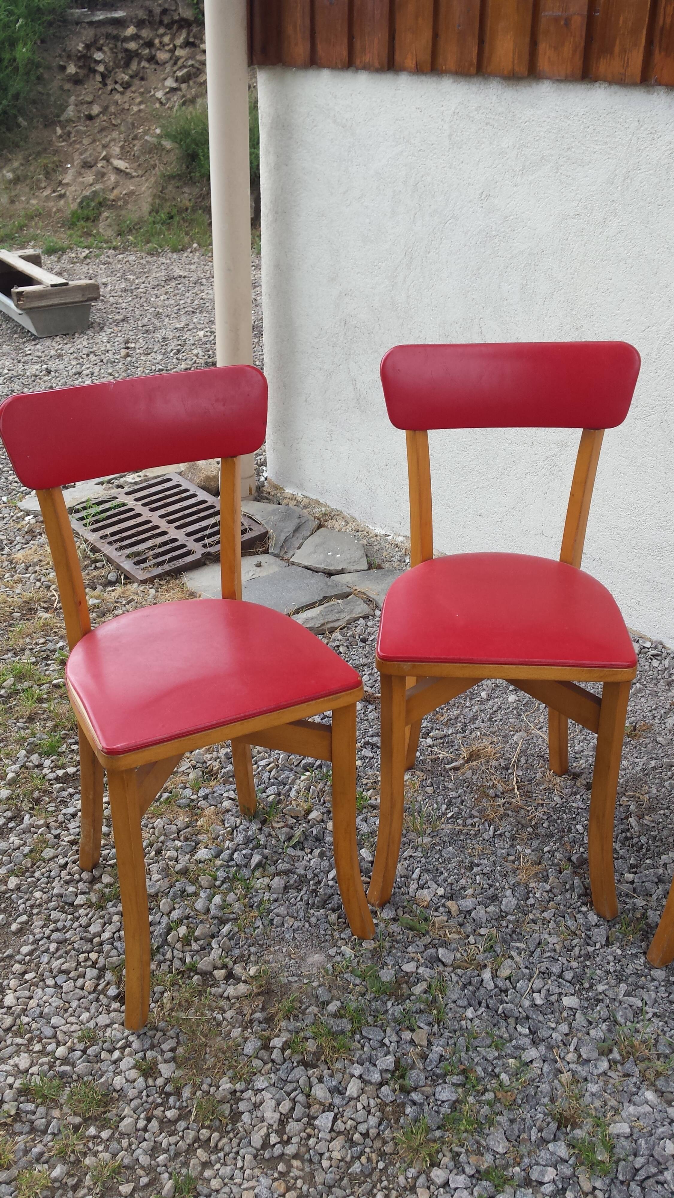 Lot of 4 vintage red chairs