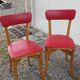 Lot of 4 vintage red chairs
