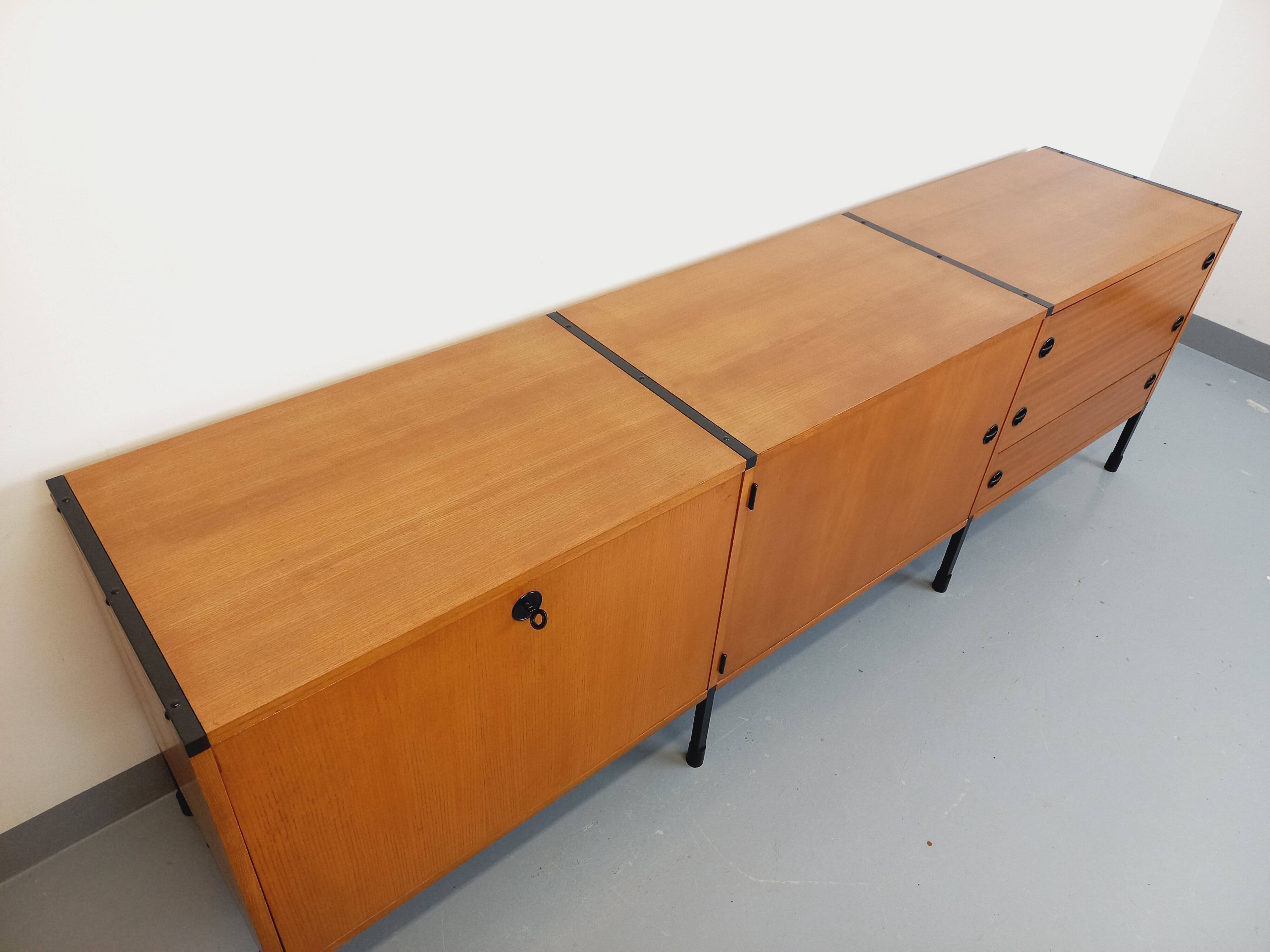 Large vintage modernist low sideboard ARP Minvielle by Guariche Mortier