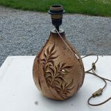 Ceramic lamp by Vallauris Fonck and Matéo lampshade of origin