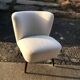 White club armchair in solid beech, Mid-Century style, Hungary, 1950s.