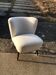 White club armchair in solid beech, Mid-Century style, Hungary, 1950s.