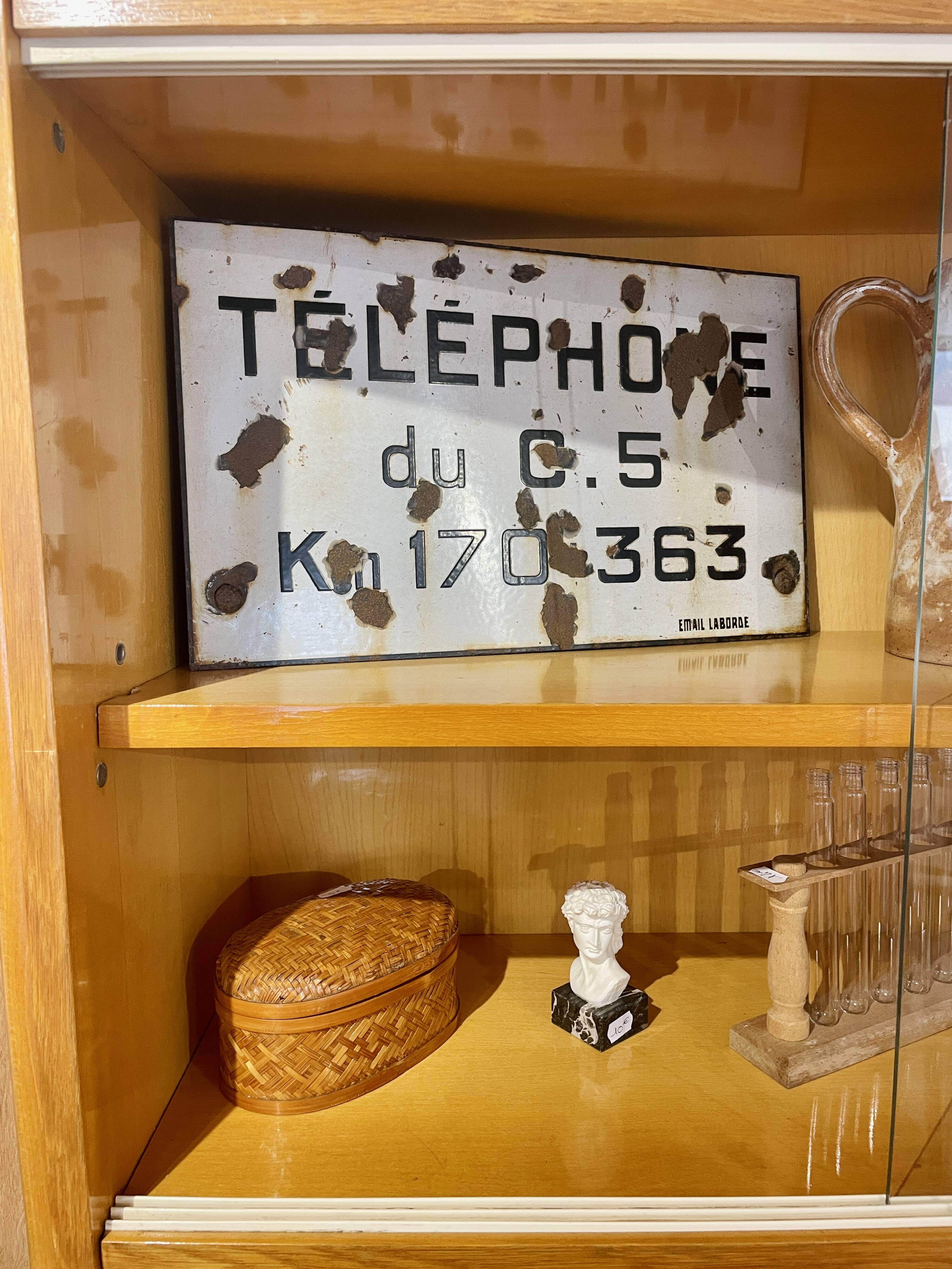 Plaque émaillée téléphone public - Produits Emaillés/Plaques