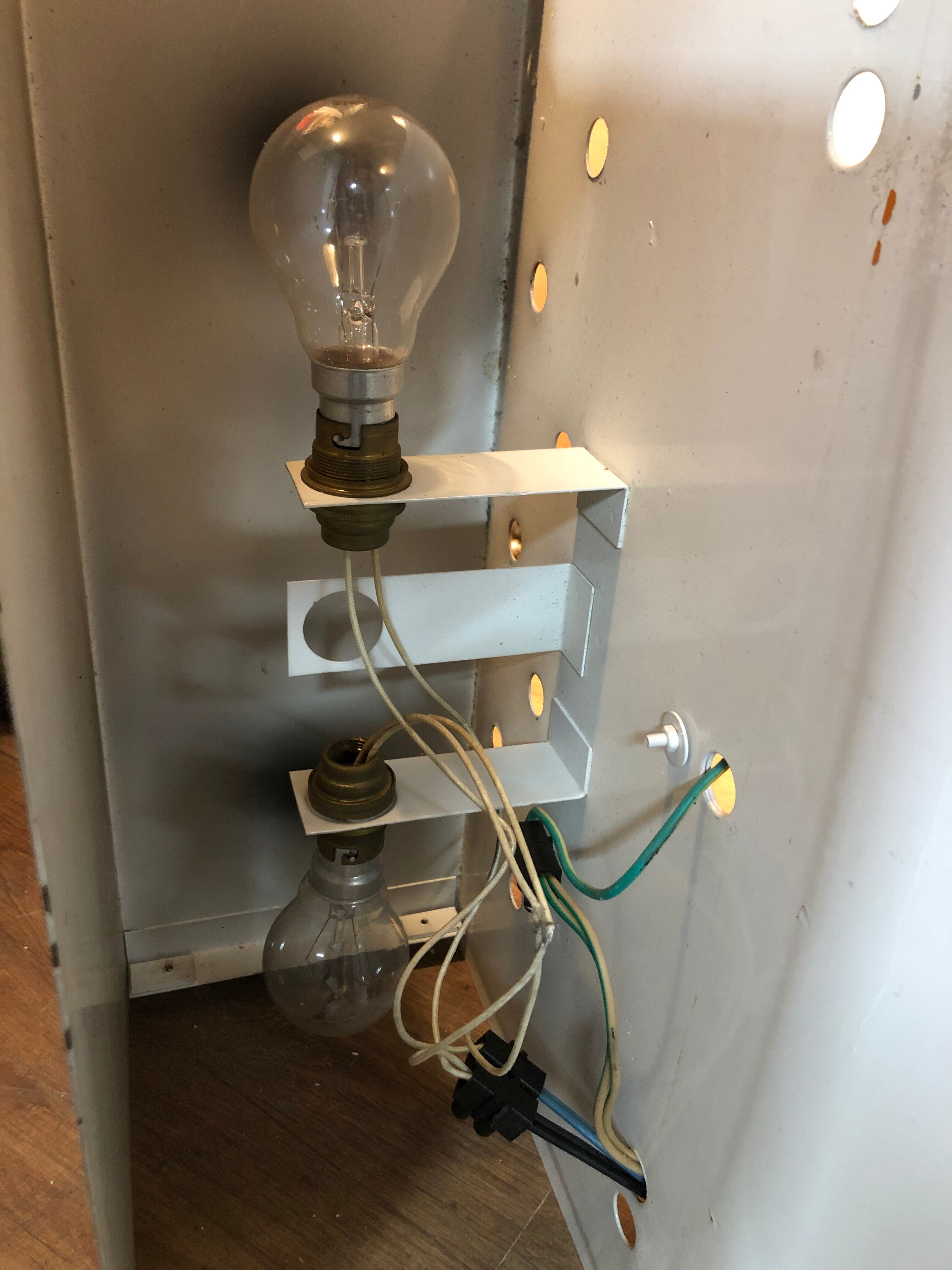 Series of 10 white laqué metal wall light 1960s