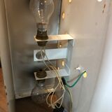 Series of 10 white laqué metal wall light 1960s