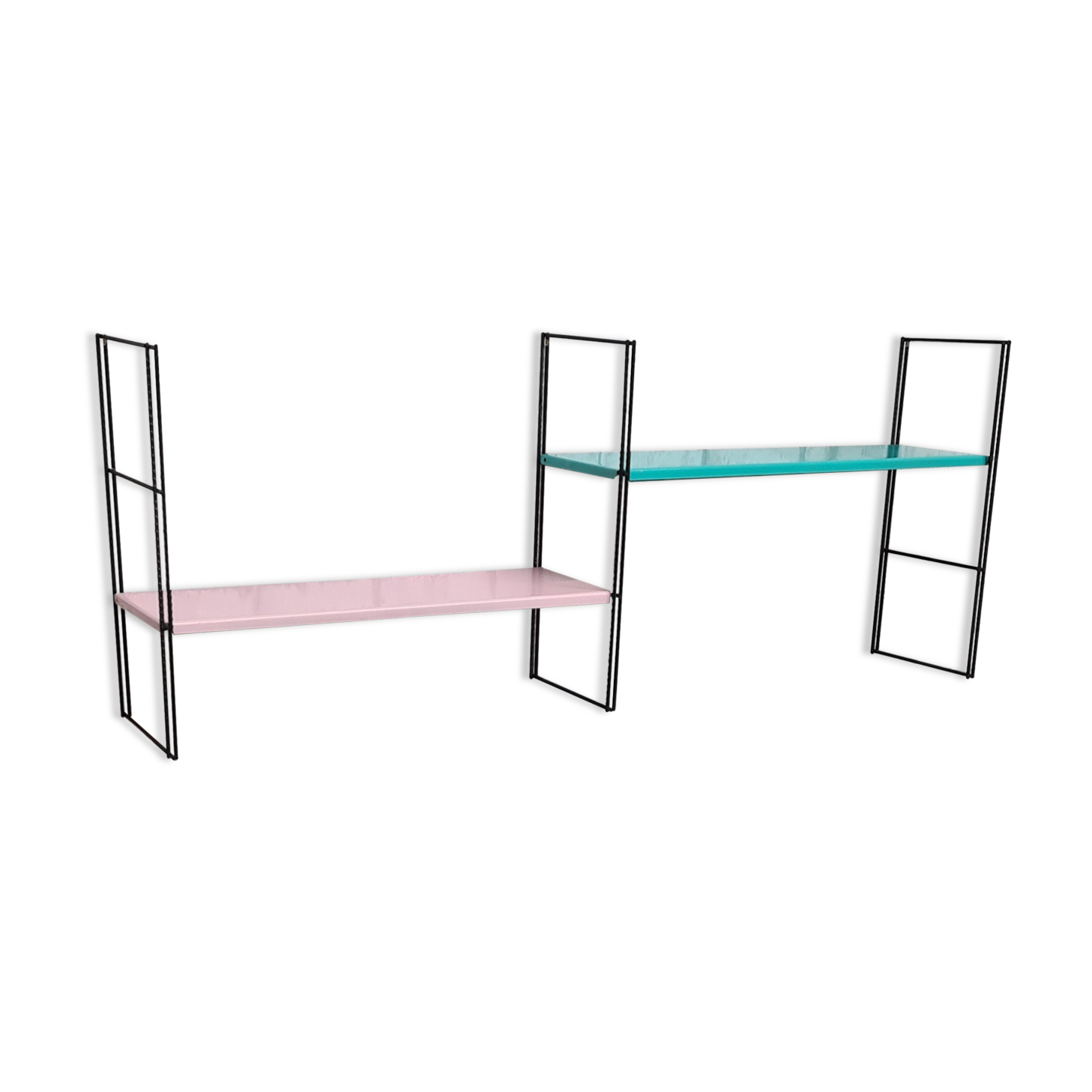floor string style tomado 1960 metal 2 shelves 3 studs upright matt black 97x30 x16 paint