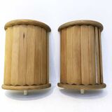 Pair of Scandinavian wooden wall lamps, 1960
