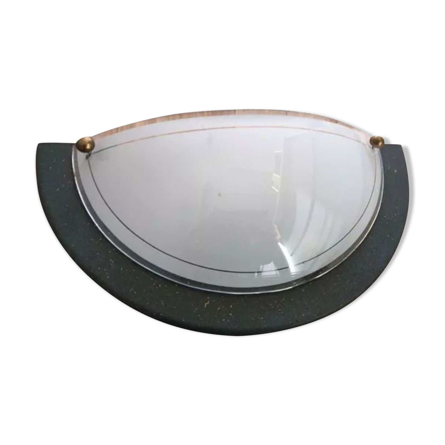 Wall lamp in green and bronze glass and metal made in Italy