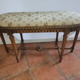 Antique walnut piano bench