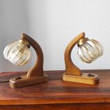 Paire de lampes 1970 style scandinave