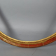 Oval beaded frame nineteenth century wood gilded stucco 69,7x59 foliage 64x54 cm SB