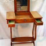 Marquetry dressing table with lyre-shaped feet original mirror dimension: h-72xl60pr35