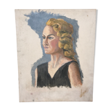 Portrait à l'huile vintage