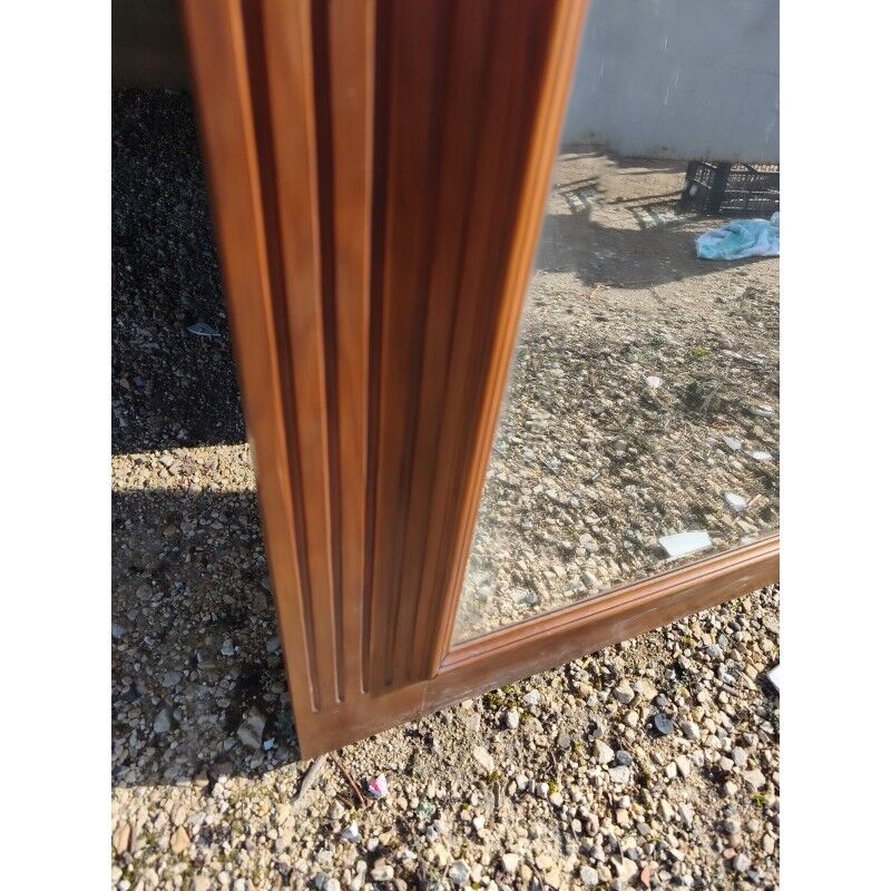 Wooden fireplace mirror