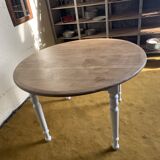 Round raw wood table