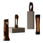 Large wooden sculpture "Woman" by Ole Wettergren, Danish modern, 1970s.