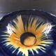 Coupe Vallauris flammée jaune et bleu