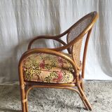 Rattan and cane chair - 1980s