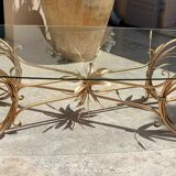 Coffee table ear of wheat in gilded metal