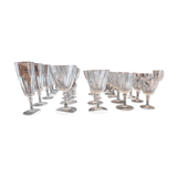 Large service of vintage 60s and 70s crystal glasses
