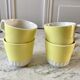 Set of 4 yellow cups Digoin Sarreguemines 50s