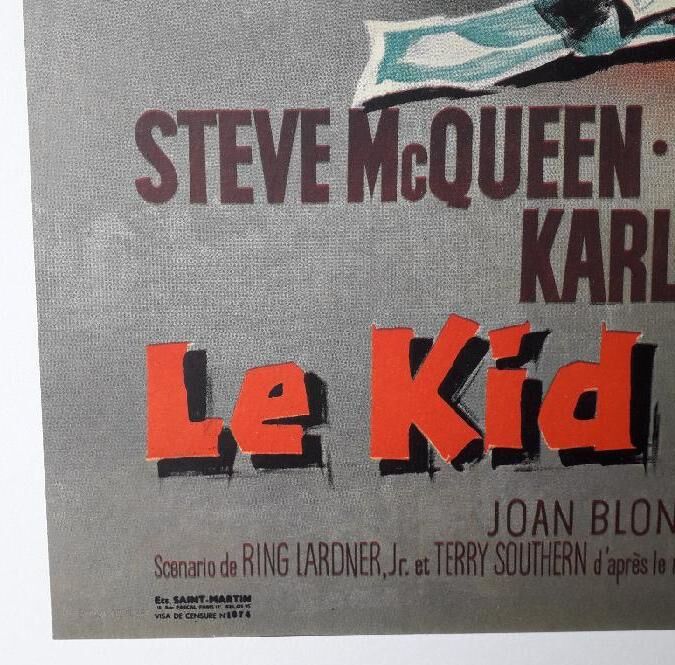 Original movie poster "The Cincinnati Kid" Steve McQueen 60x80cm 1965