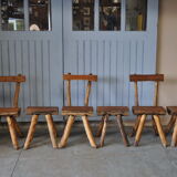 Brutalist chairs and stools set