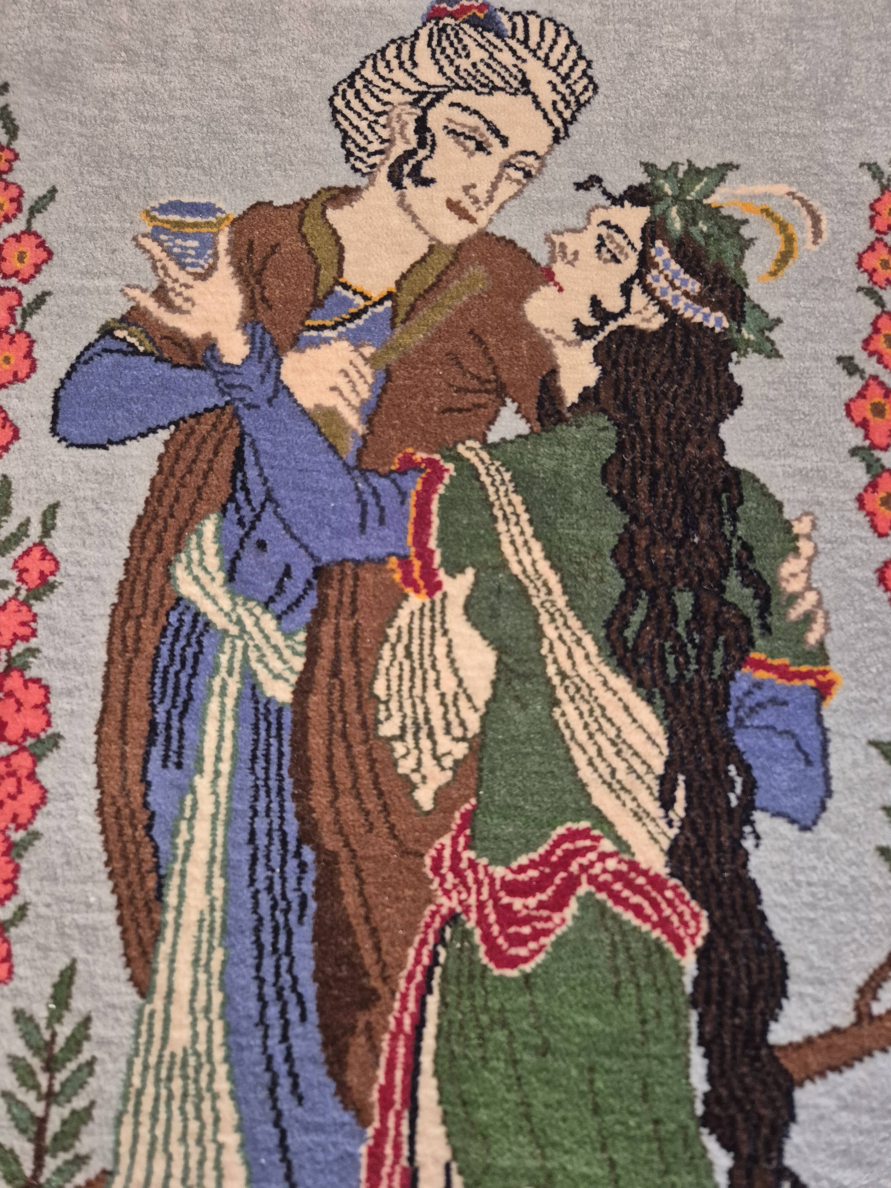 Table Tabriz Carpet Gallant Scene 70x107 – The Lovers