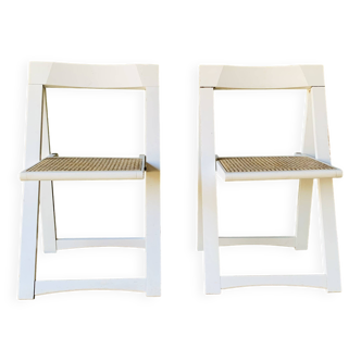 Pair of 2 folding chairs made in Italy