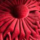 Round cushion in vintage pleated velvet