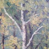 Oil on wood landscape signed Carl SIM