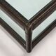 Antique wicker coffee table with double glass top, 20th century